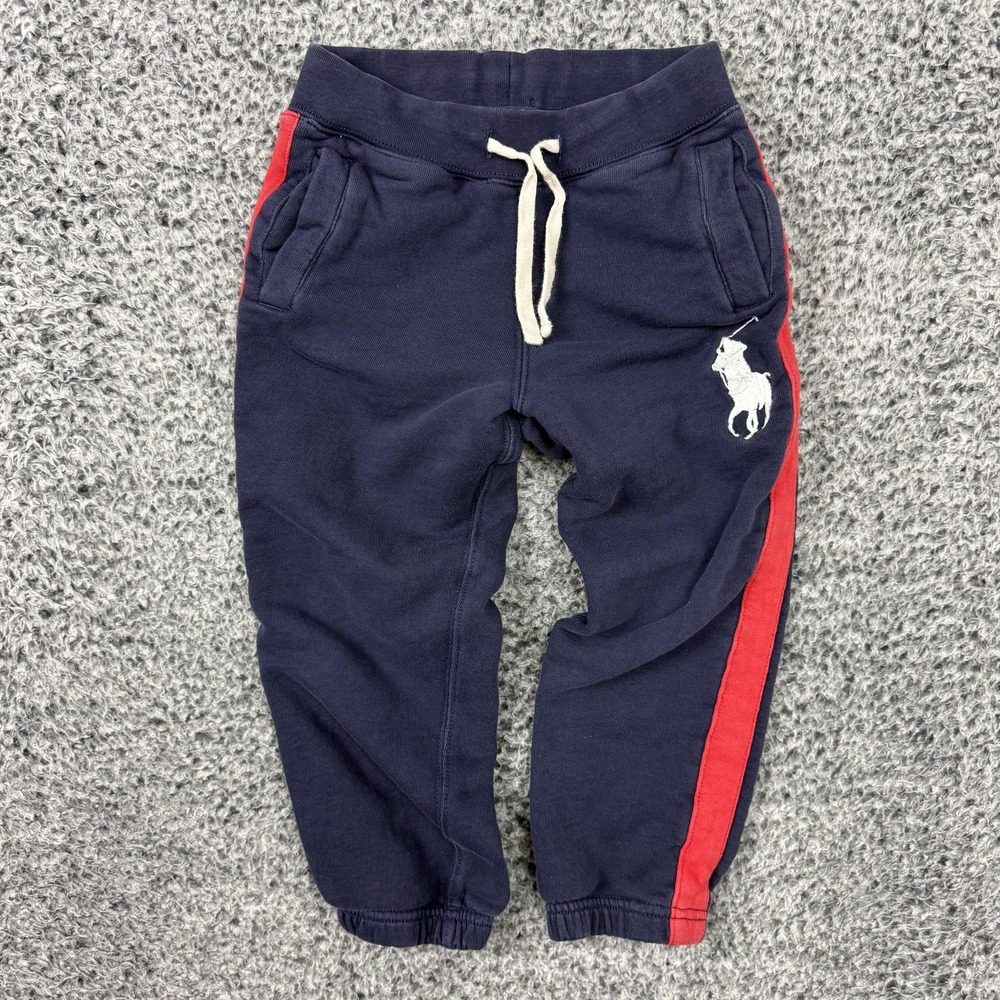 Polo Ralph Lauren Pants Youth Boys 5 Blue Red Sweatpants Joggers Big Pony Kids